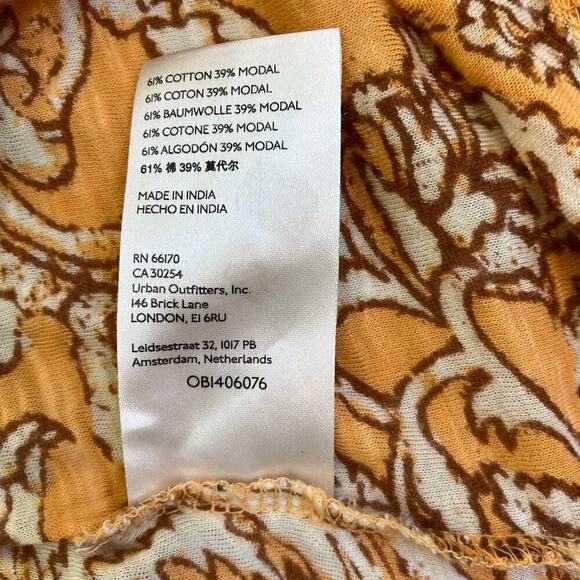 Free People Say The Word Cropped Top Blood Orange Combo Boho Rouched Hippie Sz L - Picture 15 of 16